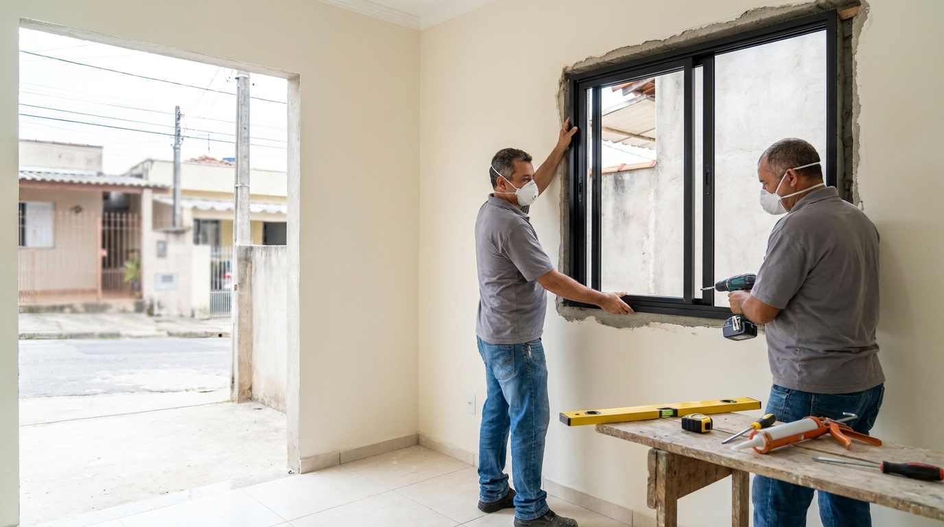 Esquadria de alumínio preta em Canoas-RS