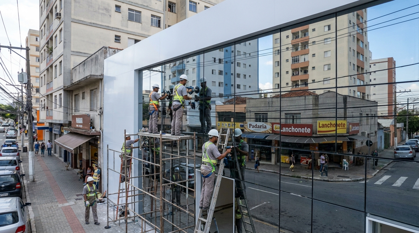 Fachada espelhada em esquina em Canoas-RS
